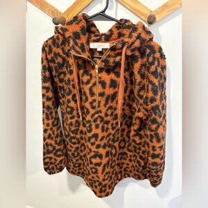 Loft animal print Sherpa sweater